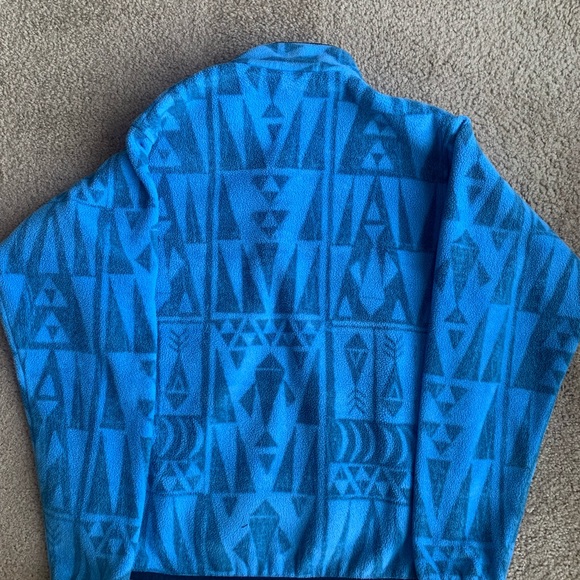 Patagonia Aztec Synchilla Snap T Fleece Tribal Geo Big: Radar Blue Small SP17 - Picture 4 of 4